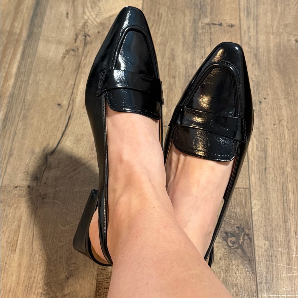 Naturalizer block heeled sling back loafers - size 8.5